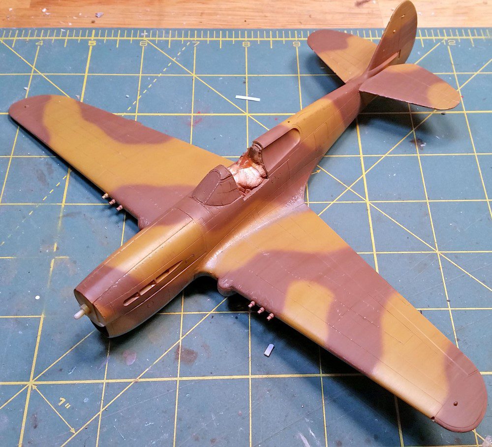 In Progress: AMTech’s P-40L Long Tail: Initial paint and weathering