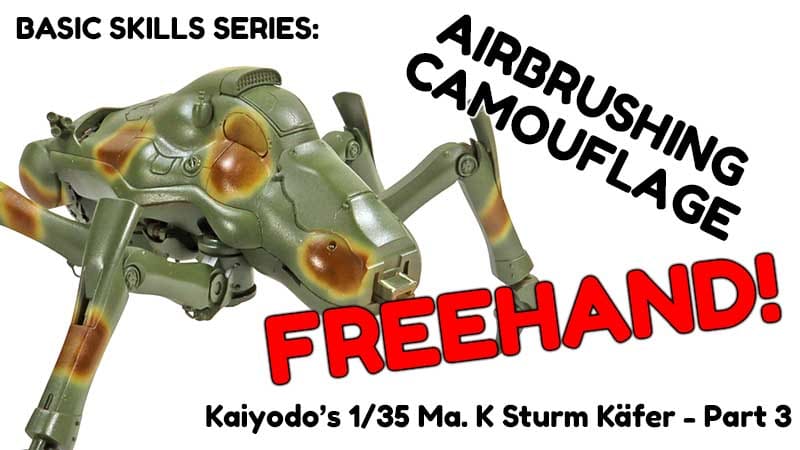 Airbrushing Camouflage Freehand! Basic Modeling Skills (Kaiyodo 1/35 Ma. K Sturm Käfer Part 3)